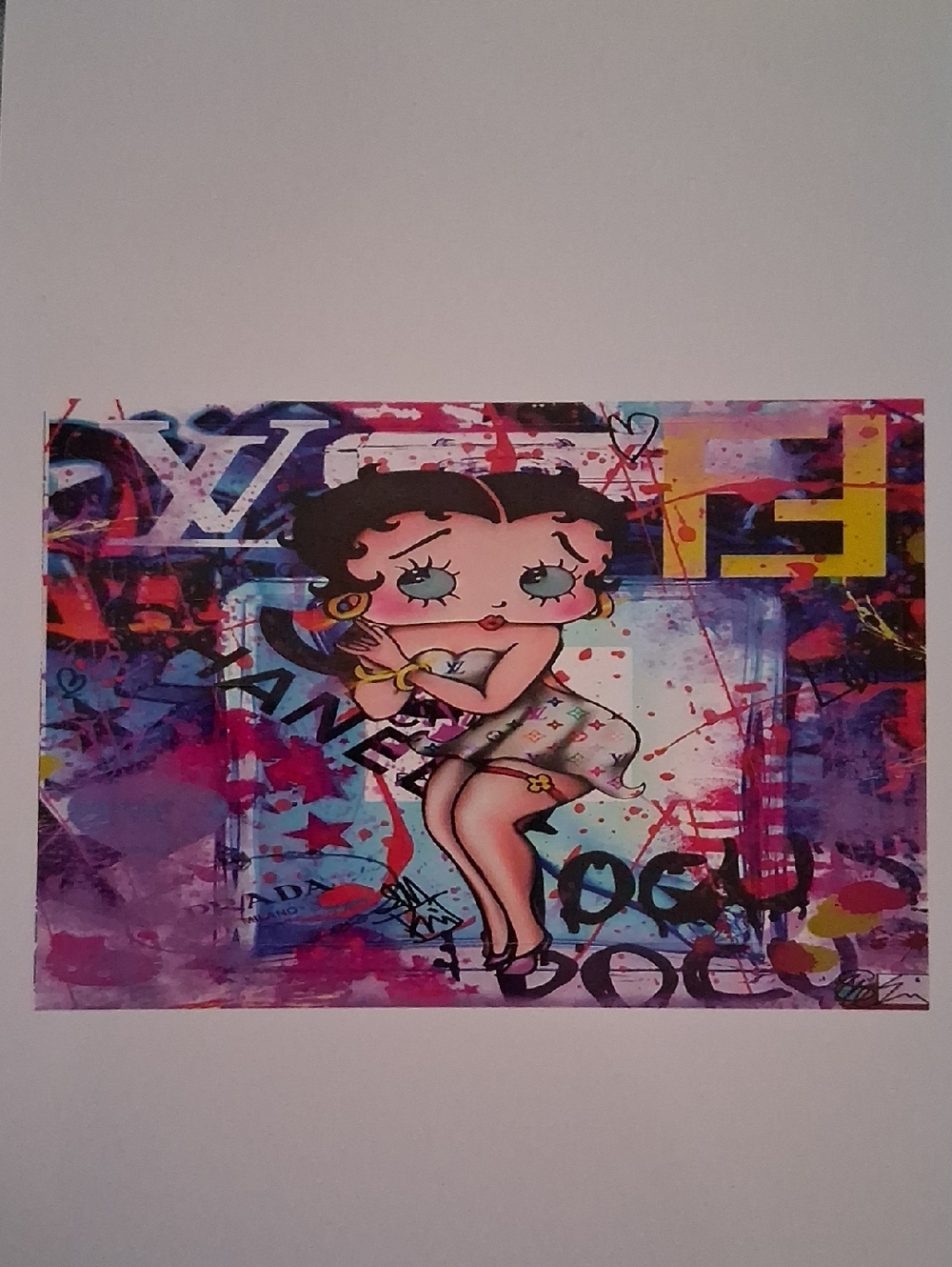 Betty Boop Pop Art Canvas Print in Multicolor Debit Card Sticker